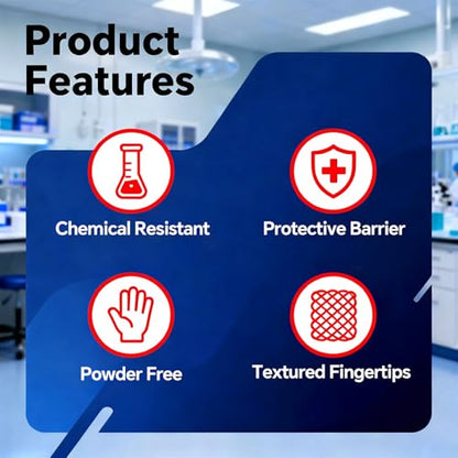 GTT Nitrile Exam Gloves, 5Mil, 100 Count, Powder-Free, Disposable Gloves | GTT 100pcs Disposable nitrile gloves for Medical Care, First Aid, Cleaning, Food Prep, Tattoo, Cooking, Purple Large - size: X-Large