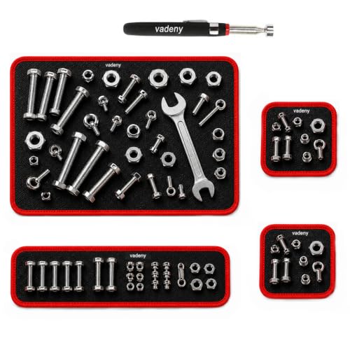 Magnetic Tool Mat Holder Set Tools Pad Tray Parts Flexible Bolt Pickup Screw Automotive Telescoping Gun Cleaning for Mechanics Magnet Organizer Mats Garage Under Car(4pc)