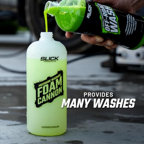Slick Products Off-Road Wash (64 oz.) + Pressure Washer Foam Cannon Bundle – Super Concentrated ATV, UTV, Dirt Bike, Jeep & Truck Wash Foam Shampoo for Heavy Mud and Dirt - color: Off-Road Wash