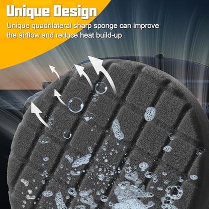 Polishing Pad 5.5 Inch, 3Pcs Black Light Cut Foam Buffing Pads for Car Buffer Polisher, Finishing, Polishing and Waxing - color: Black, size: 5.5 - Inch