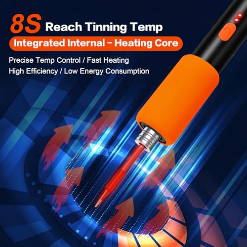 KINGSOM Cordless Soldering Iron Kit, 2 in 1 Corded/Wireless Soldering Iron Cordless, 8 Seconds Fast Heating with Stand Portable, 500°F-842°F Adjustable Temp for DIY, Appliance Repair
