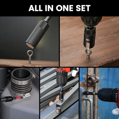80-Piece Magnetic Impact Nut Driver Set, Metric & SAE Impact Sockets & S2 Bits, with Socket Adapters, Bit Holder, Chrome Vanadium Steel