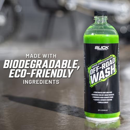 Slick Products Pro Premium Foam Cannon Wash Kit with Hybrid Ceramic Off-Road Wash 64oz, Premium Cannon, Scrub Brush, Swivel Handle and Flex Hose – Car Wash Kit for Trucks, ATVs & UTVs