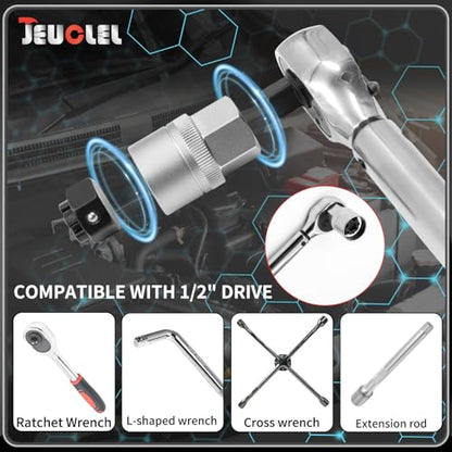 22PCS Wheel Locking Nut Key Kit Compatible with Audi 2002-2012 | Wheel Lock Nut Socket Adapter Set, Anti-Theft Lug Removal Tool, Anti-Theft Screw Remover, Repair Tool, Tyre Fitting, garage - size: 22pcs Socket Set