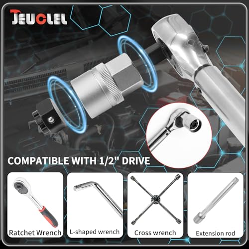 22PCS Wheel Locking Nut Key Kit Compatible with Audi 2002-2012 | Wheel Lock Nut Socket Adapter Set, Anti-Theft Lug Removal Tool, Anti-Theft Screw Remover, Repair Tool, Tyre Fitting, garage - size: 22pcs Socket Set