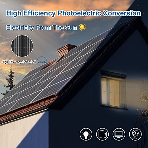 ACOPOWER Solar Panel 100 Watt 12V Black Monocrystalline High-Efficiency Module Off Gird PV Power with Solar Connectors for Battery Charging Boat Caravan RV - size: 100W