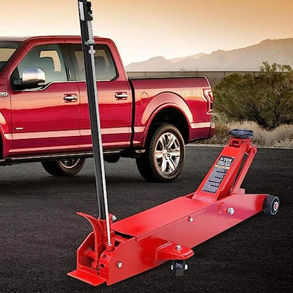 BIG RED T80501 Torin Hydraulic Heavy Duty Long Frame Service/Floor Jack with Foot Pedal, 5 Ton (10,000 lb) Capacity, Red - size: 5 Ton (10,000 lb)