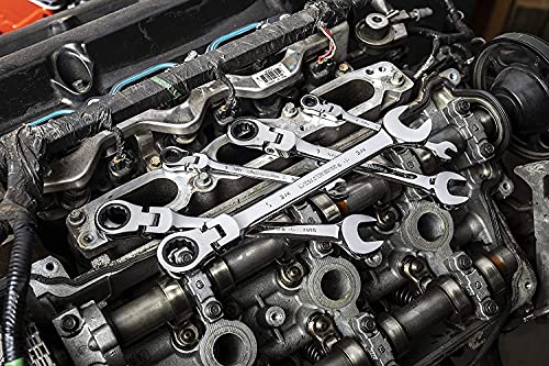 GEARWRENCH 12 Piece Flex Head Ratcheting Combination Wrench Set | 12 Point | Metric | 9901D - size: 12 Pc, style: With Wrench Rack