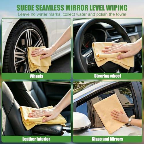 4PCS Microfiber Cleaning Cloth Kit - Car Washing Cloth, Soft Microfiber Towels for Cars, House, Kitchen, Window, Cleaning Supplies, Ultra Absorbent, Lint Free, Streak Free, Non-Abrasive - color: Green