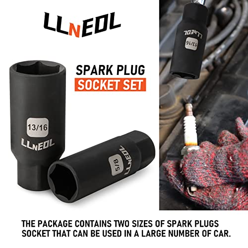 LLNEDL Impact Socket Set 3/8 Drive,95Pcs Deep&Shallow Socket Wrench Set,6 Point Metric&Standard Full |5/16"-3/4",8-22mm| with Spark Plug Sockets,72T Ratchet Handle, Screwdrivers for Automotive&Home - color: Black Case