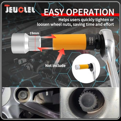 ABC-50 14Pt Outer Ring 4mm Wheel Locking Nut Key for Porsche VW | Wheel Lock Nut Socket Adapter, Anti-Theft Lug Nut Removal Tool, Anti-Theft Screw Remover, Repair Tool, Tyre Fitting, garage - color: ABC-50 Outer ring thickness: 4mm