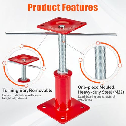 4 Pack House Jacks for Leveling Crawlspace, 7" - 11" Height Range, 11023 lbs Max Load Capacity, House Floor Jacks Post Pole for Leveling - size: 7" - 11" (4 Pack)