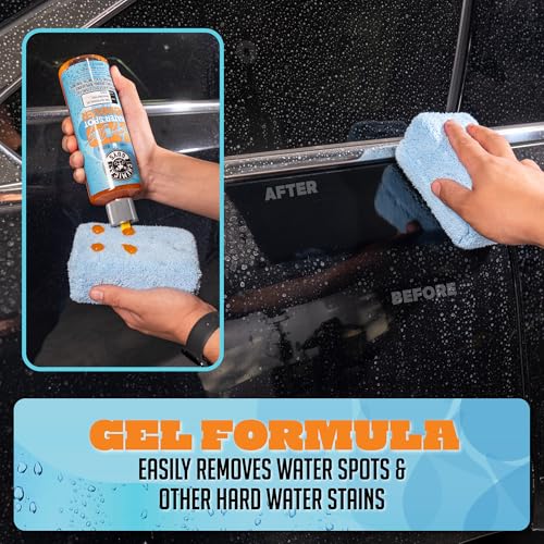 Chemical Guys, Heavy Duty Water Spot Remover Gel for Glass & Paint, 16 oz | Thick gel clings to glass and panels to tackle hard water stains and mineral marks, prepping for wax or ceramic - size: 16 Fl Oz (Pack of 1)