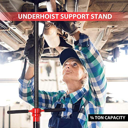 SPECSTAR Under Hoist Support Stand 3/4 Ton Jack Stand | 1650Lbs Capacity, Adjustable 52-76 Inch Height, 12 Inch Diameter Base for Vehicle Lifting & Support - style: Adjustable