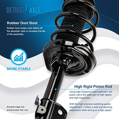 Detroit Axle - Front Struts Lower Control Arms for 2006-2014 | Honda Ridgeline, Quick Install Ready Struts Assembly Control Arms w/Ball Joint 2007 2008 2009 2010 2011 2012 2013 Replacement - size: 4CQ1201324/Big Kit