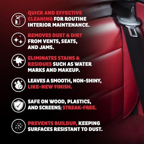 MAXL® Interior Car Cleaner Detailer Spray, NeverDust® Technology, 4 x 20 oz | Repels Dust, Wipes Oil, Residue with Matte Finish for Leather, Dash, Trim & Screens, Safe on All Surfaces - size: 20 Fl Oz (Pack of 4)