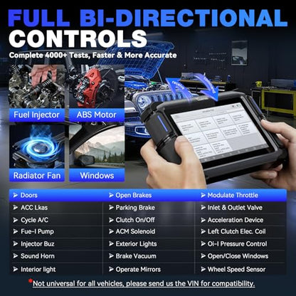 VDIAGTOOL Bidirectional Scan Tool, VD70 OBD2 Scanner Diagnostic Tool with 38 Reset Functions, PMI, Coding, Full System Car Scanner with VAG Guided Function, FCA, CAN FD & DoIP, 3-Year Free Update