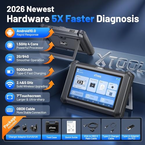 XTOOL D7S Bidirectional Scan Tool with ECU Coding, 4000+ Active Tests, OE All System Diagnostics, CAN FD/DoIP/FCA, 39+ Resets, Crankshaft Relearn, Professional OBD2 Scanner for Advanced Diagnostics