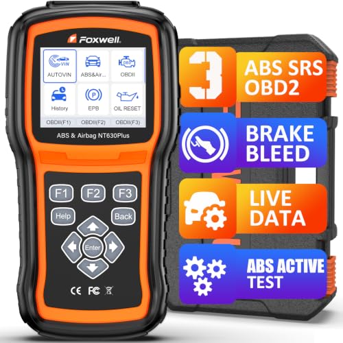 FOXWELL NT630 Plus OBD2 Scanner with ABS and SRS, ABS Auto Bleed, 4 Resets | Brake Code Reader, ABS Bidirectional Scan Tool, Oil EPB SAS Check Engine Light, Live Data, No Subscription, WiFi Update
