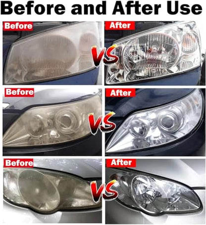 VCTSELITY 200ML Headlight Restoration Liquid, Car Headlight Polishing Repair Fluid, Headlight Polish Restoration Kit Refill Bottle to Remove Yellowing/Scratch/Haze/Oxidation/Vague - size: S
