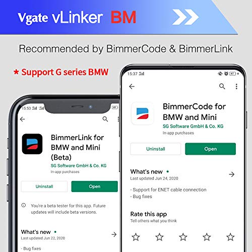 Vgate vLinker BM OBD2 Bluetooth Code Reader for Android & Windows, OBDII Scan Tool for BimmerCode - size: vLinker BM BT3.0 - Android & Windows