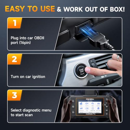 2026 FOXWELL NT624 Elite OBD2 Scanner, All-System 8 Resets Code Reader | Upgraded from NT604/NT614, ABS Bleeding, EPB, Oil, BMS, SAS, Throttle, Injector & DPF Scan Tool, Auto VIN,for DIY Mechanics
