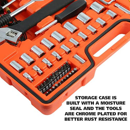 Great Neck 125-Pc Marine Tool Set with Water-Resistant Boat Tool Box | Chrome Plated Rust Resistant, Drop Forged Steel, Socket Set, Combo Wrenches, Screwdrivers, Pliers, 3/8 Drive Ratchet - style: 125 Piece
