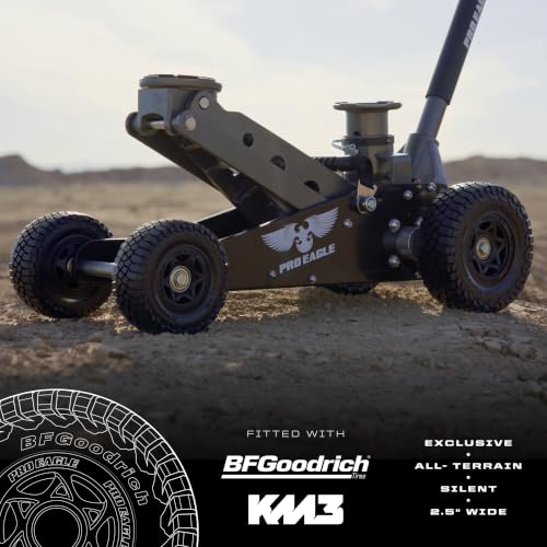 Pro Eagle 2 Ton The Beast Big Wheel Off Road Jack - Heavy Duty Hydraulic Floor Jack for Lifted Trucks & SUVs - All Terrain High Lift with 8" Extension & Skid Plate