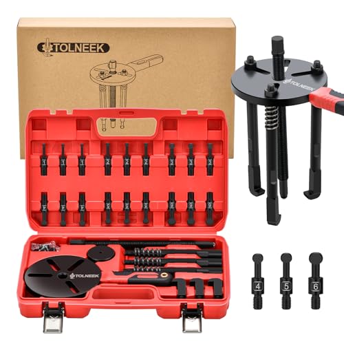 33-in-1 Bearing Puller Kit, Upgraded Heavy-Duty Wheel Bearing Removal Tool & Blind Hole Puller Set with Non-Slip Handle for Automotive, Industrial, Farm Use, Includes Portable Case (33in1-puller) - size: 33in1-puller