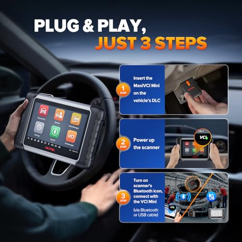 Autel MaxiSys MaxiVCI VCI Mini, 2026 Bluetooth OBD2 Diagnostic Adapter | Vehicle Wireless Interface for Car Scanner MaxiCOM MK808BT PRO MK808Z-BT MK808K-BT MP808BT Pro MK808S-TS MX808S-TS MP808S-TS