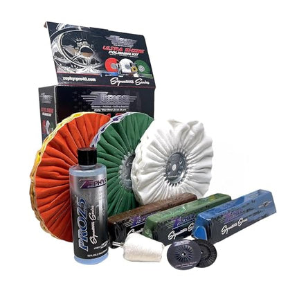 Zephyr - Ultra Shine Forged Wheels Aluminum Polishing Kit - Aluminum Wheel Polisher - Stainless Steel & Metal Polishing Kit Made for Semi & Lifted Trucks, Billet Parts, & More - size: Ultra Shine Forged Wheels Kit