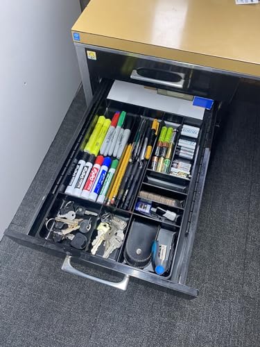 Protoco Tool Box Organization Plastic Tray with 10 Compartment, 16-Inch x 11-Inch x 1.5-Inch, Black - color: Black
