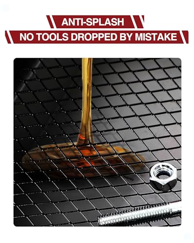 Garvee 15 Gallon Low Profile Oil Drain Pan with 8ft Hose, Rolling Oil Drain Cart with Folding T Handle, Heavy-Duty Waste Oil Evacuator for Car, Truck, Bus, RV, Garage | Rolling Oil Drain Cart with Folding T Handle, Heavy-Duty Waste Oil Evacuator for Car,