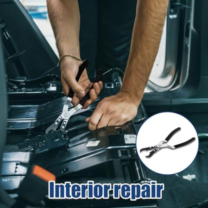 2 Pack Door Handle Clip Plier, Windshield Molding Panel Trim Removal Tool, Window Winders & Molding Clip Remover for Automotive Interior Repair, Radio Installation, Furniture Fix
