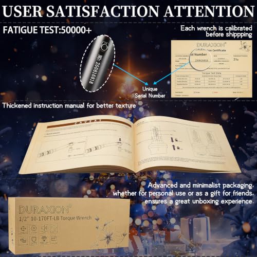 1/2-Inch Drive Torque Wrench 10-170ft.lb/13.6-230.5Nm, ±3% Precision Dual Direction Torque Wrenches with 72-Tooth Dual Range Scales - size: 1/2" DR.『10-170 FT.LB』