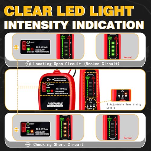 AWBLIN Wire Tracer Automotive Electrical Open & Short Finder Circuit Tester Wire Breaker Finder Fault Probe Cable Tracker Electrical DC 6-42V