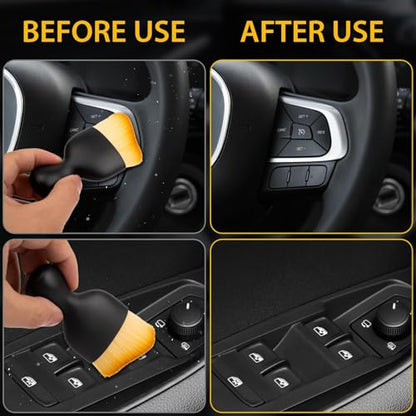 Car Detailing Brush Set, Soft Bristle Interior Cleaning Brushes for Car Dust Removal, Dashboard, Air Vent and Seat Crevice Cleaning (4Pcs) - color: 4Pcs