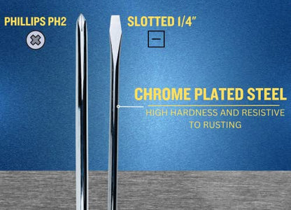 24" Long 2 Pc Extra Long Screwdriver Set w/ 20" Shank || Phillips & Slotted Tips || Because Screwdriver Size Matters - size: 24" Extra Long