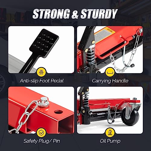 TUFFIOM Car Wheel Dolly Jack Set of 2, Hydraulic 3000-lbs Car Skates, 12'' Wheel Vehicle Positioning Jack, Heavy Duty Rollers with Foot Pedal for Tire Auto Repair Moving, Red - color: Red, Set of 2