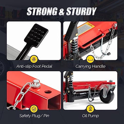 TUFFIOM Car Wheel Dolly Jack Set of 2, Hydraulic 3000-lbs Car Skates, 12'' Wheel Vehicle Positioning Jack, Heavy Duty Rollers with Foot Pedal for Tire Auto Repair Moving, Red - color: Red, Set of 2