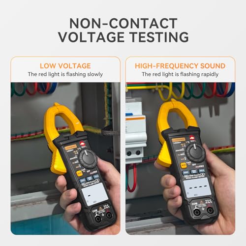 Digital Clamp Meter Multimeter 2000 Counts Voltage Tester with Auto-Range, AC/DC Voltage, AC Current, Resistance, Continuity Diode, Live Wire Test, NCV, True RMS clamp Meter AC Current Meter LD201+ - style: LD201+ 2000 Counts AC Current