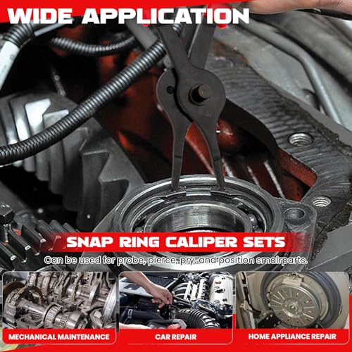 Snap Ring Pliers Set .038in - .09in | For Automobiles Lawnmowers and Farm Equipment Retaining Snap Ring and Circlip Removal Tools