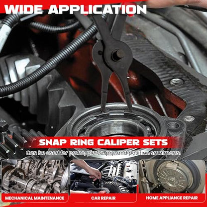 Snap Ring Pliers Set .038in - .09in | For Automobiles Lawnmowers and Farm Equipment Retaining Snap Ring and Circlip Removal Tools