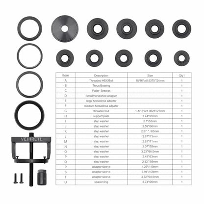 Master Wheel Bearing and Hub Removal and Installation Tool Kit Wheel Bearing Puller Remover and Installer Tool Set Fits Most Front, Rear and All Wheel Drive Vehicles