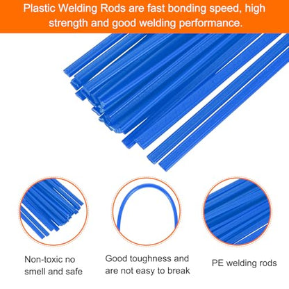 MECCANIXITY 30pcs 8 Inch Plastic Welding Rods PE Welding Strips Welder Rods for Plastic Welder, Car Bumper, Kayak Repair, Blue - color: Blue, size: 8 Inch