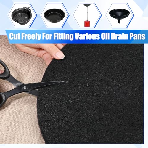 6 Pack Oil Drain Splash Pad 15 inch Round Drain Pan, Black | Splash Pad for Oil Car Changing Oil Transmission Drains Pan Oil Change Pans Oil Mat for Automotive Repair and Technicians