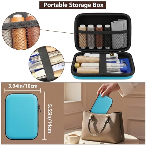 Leather Sewing & Upholstery Repair Kit with 2 Awls, Needles & Waxed Thread | for Stitching and Repairing Car Seats, Sofas, Carpets, Shoes and Bags, ideal for Canvas, Tents and DIY Leather Crafts