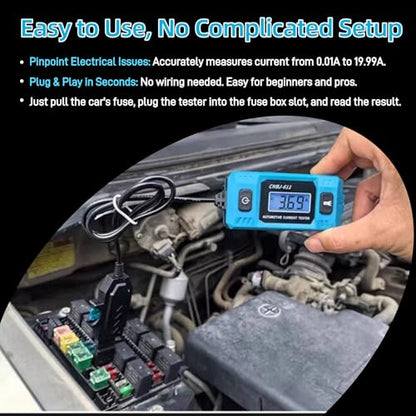 CNBJ-611 Automotive Circuit Fault Probe Tester, 0.01A~19.99A Portable High-Precision Fuse Tester Automotive Tool, with Led Display & Front Lighting, Probador De Relay Automotriz, Max 48v