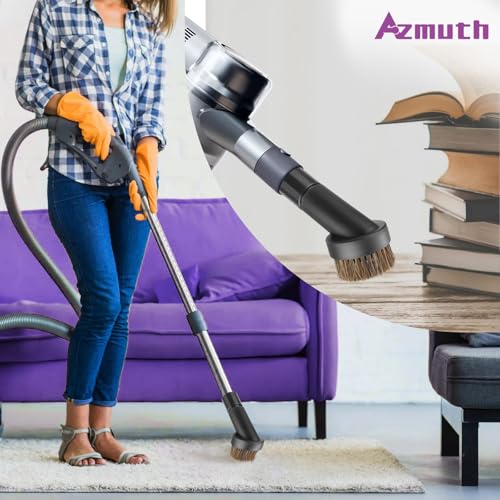 Vacuum Attachments & Brushes, Horsehair Round Brush with 1-1/4 to 1-3/8 Inch Vacuum Hose Adapter, Vacuum Brush Attachment for Shark and Shop Vac Attachments and Most Household Vacuum Cleaners - style: 2-Pcs