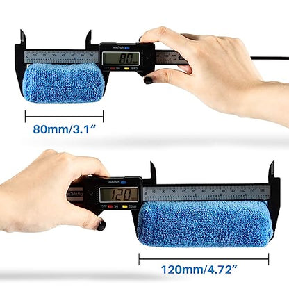Sukh 6 Pack Microfiber Rectangle Sponge Detailing Pads - Microfiber Wax Foam Applicator Pads for Car Wax Applicator Pad 4.72x3.15 inch Blue